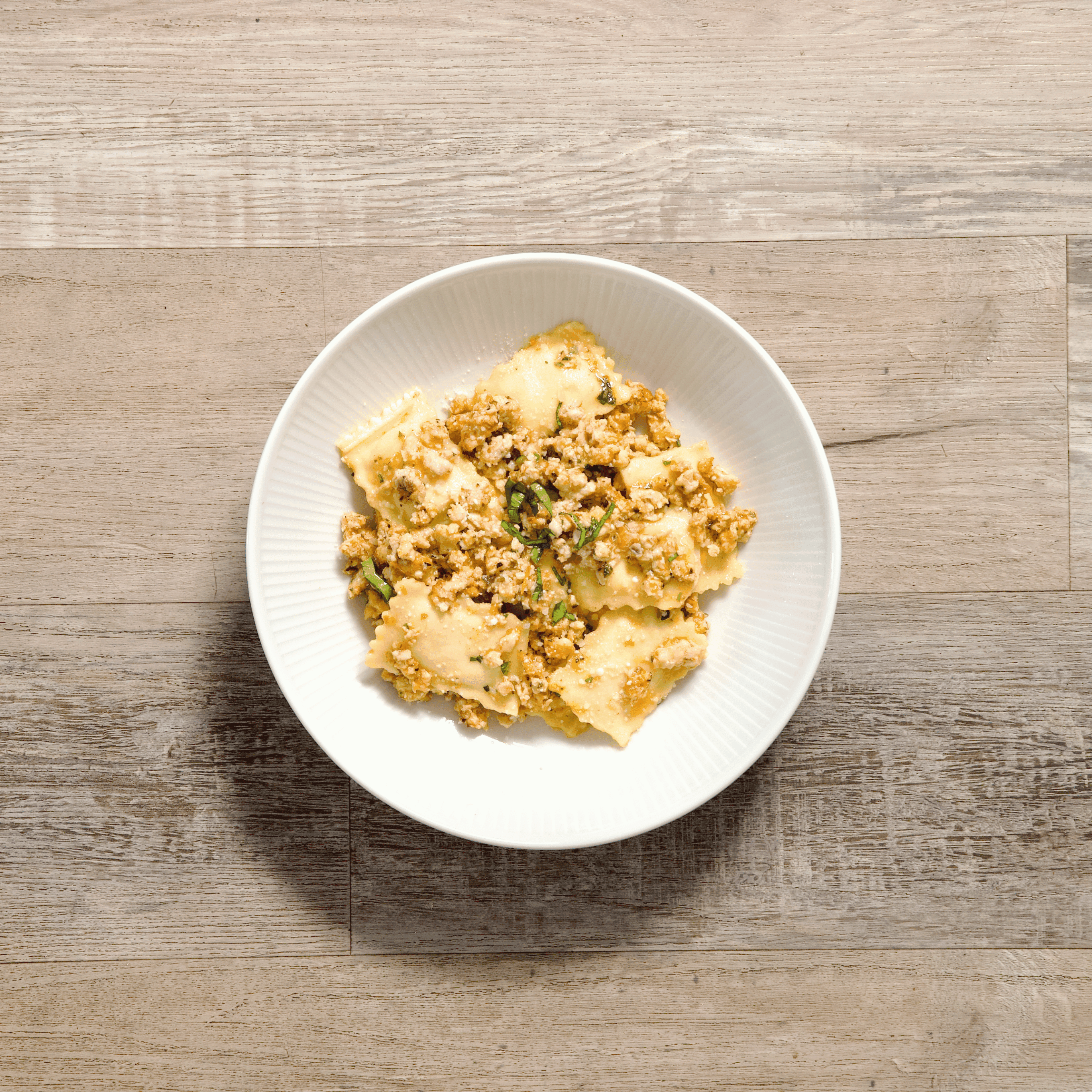 Ravioli In Brodo Di Verdura with Italian Chicken Sausage