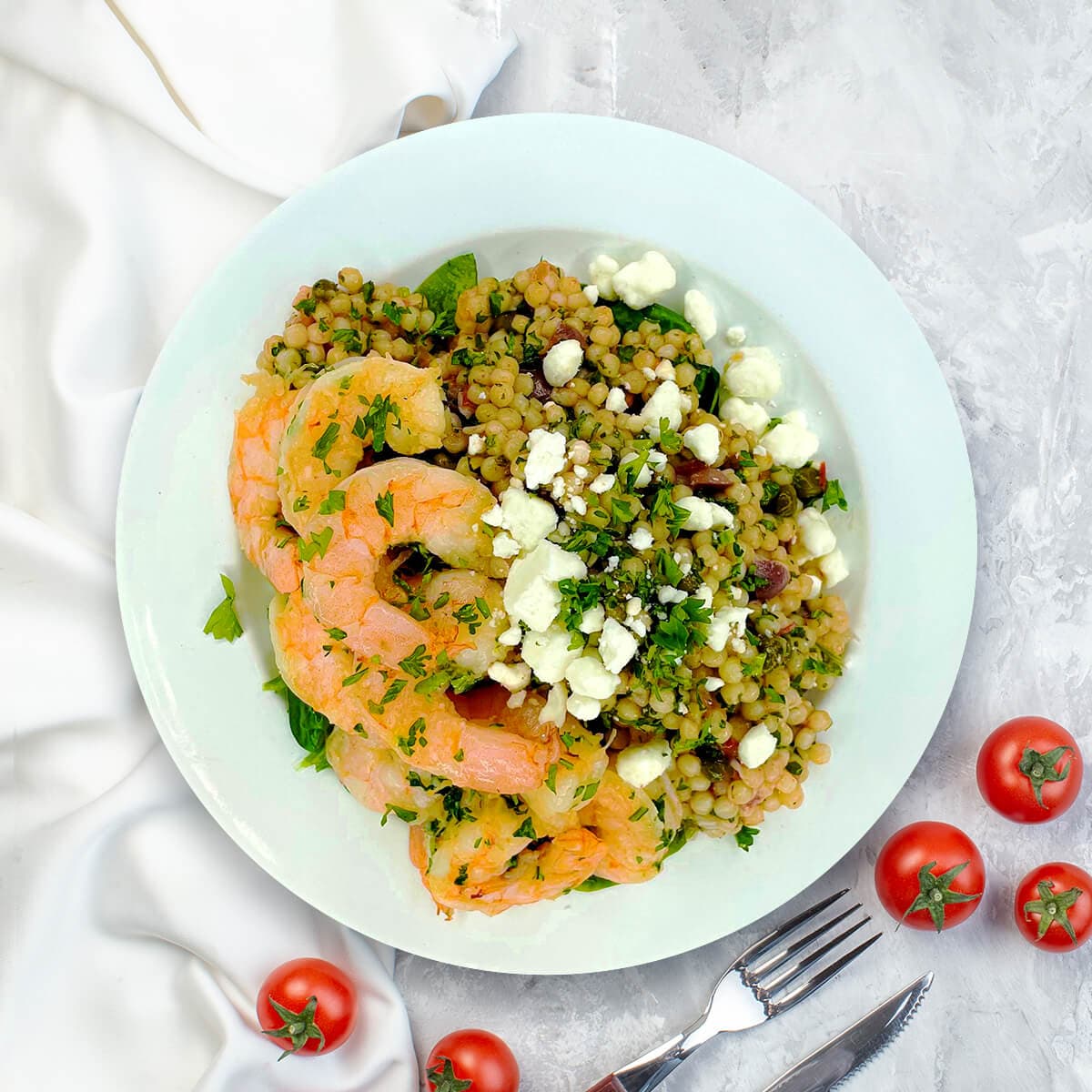 Marinated Shrimp Couscous Bowl