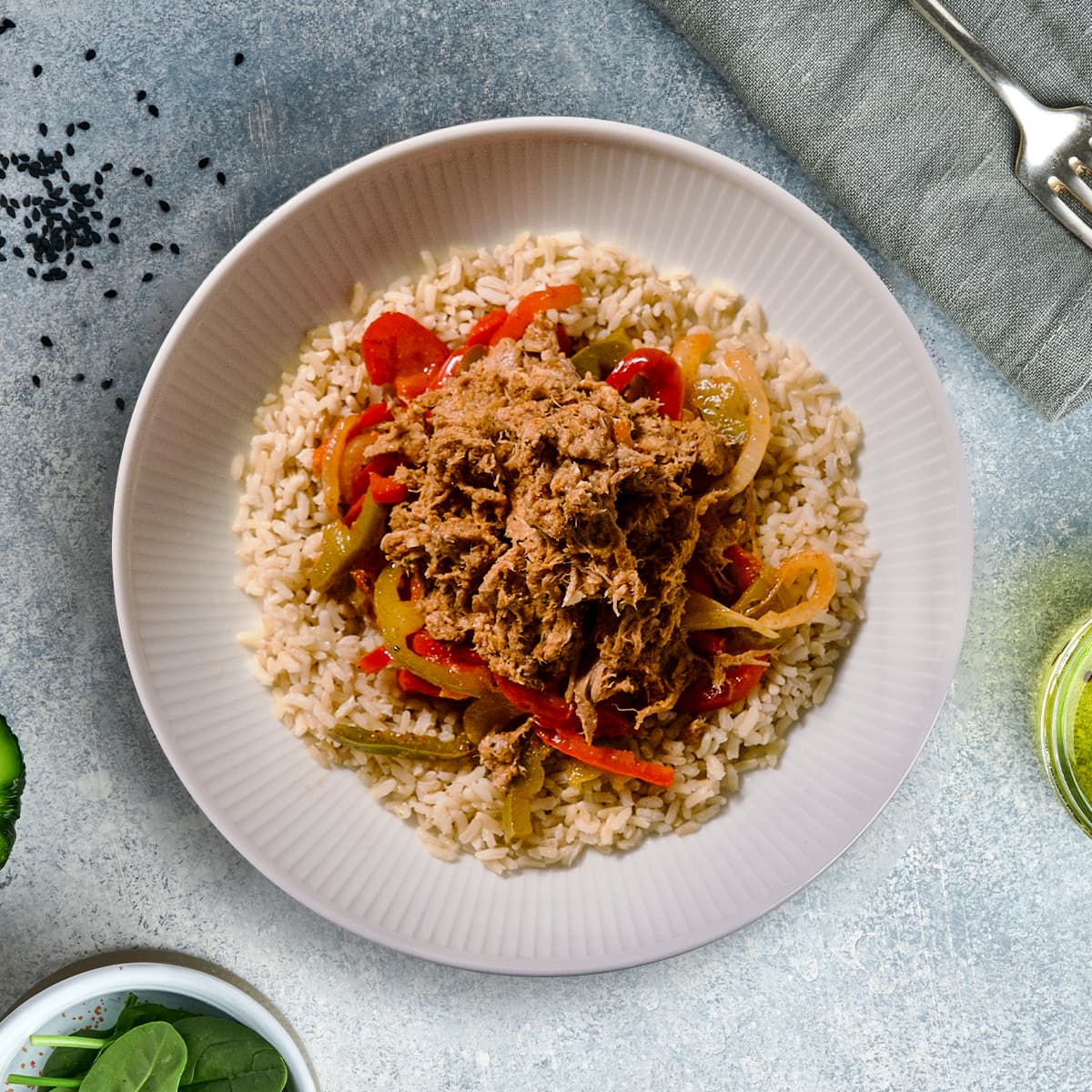 Pulled Mexican Chile Pork with Brown Rice