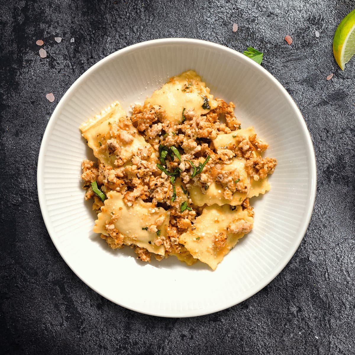 Ravioli In Brodo Di Verdura with Italian Chicken Sausage