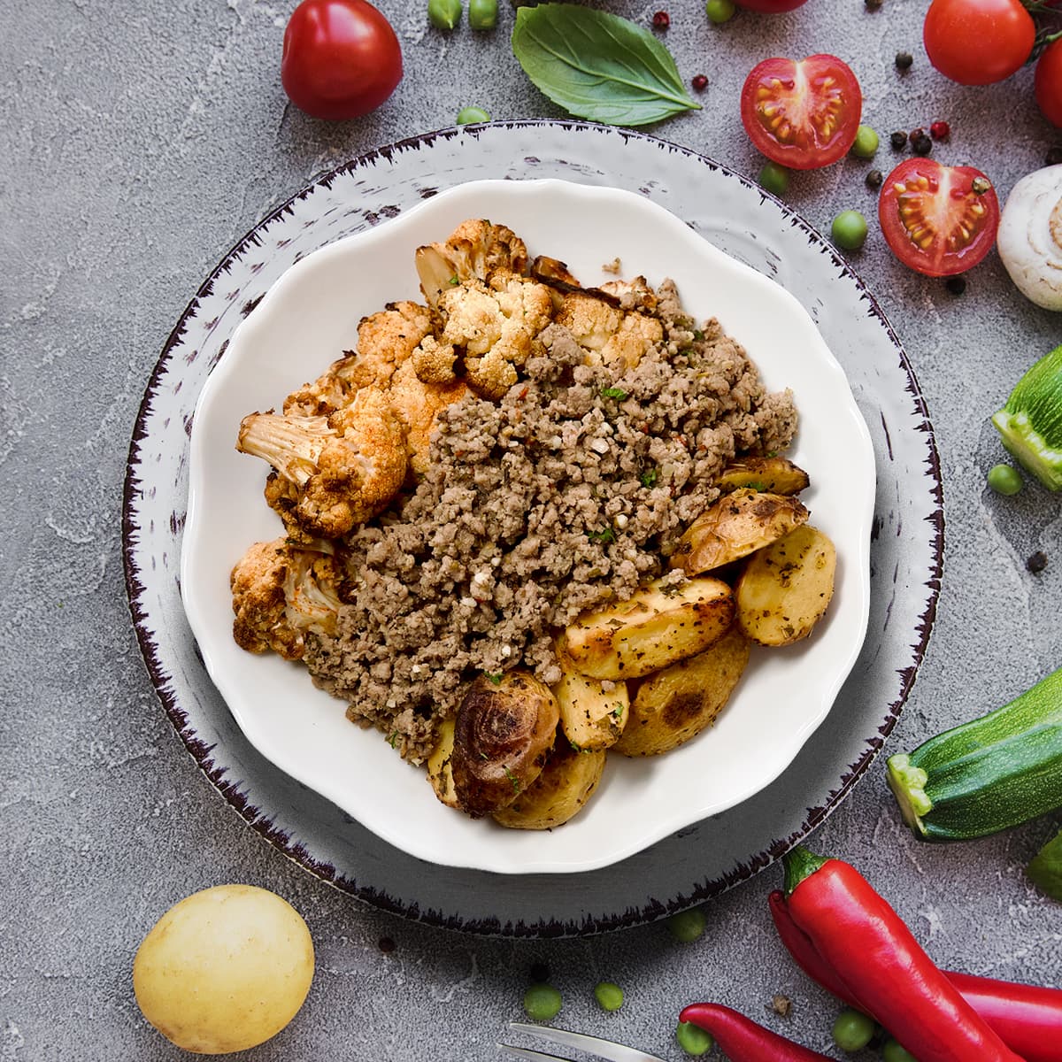 Greek Ground Turkey with Lemon Potatoes