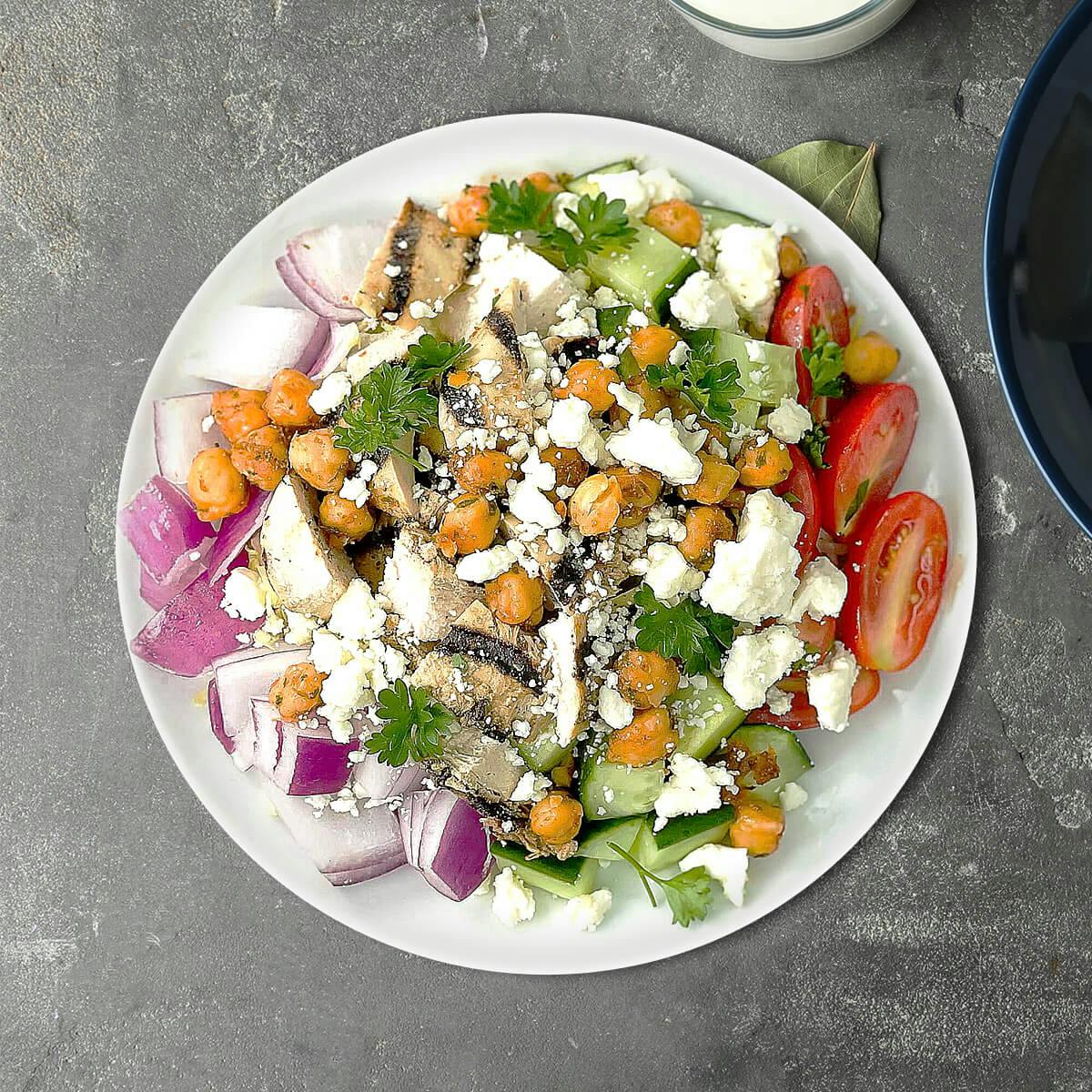 Grilled Chicken over Greek Salad
