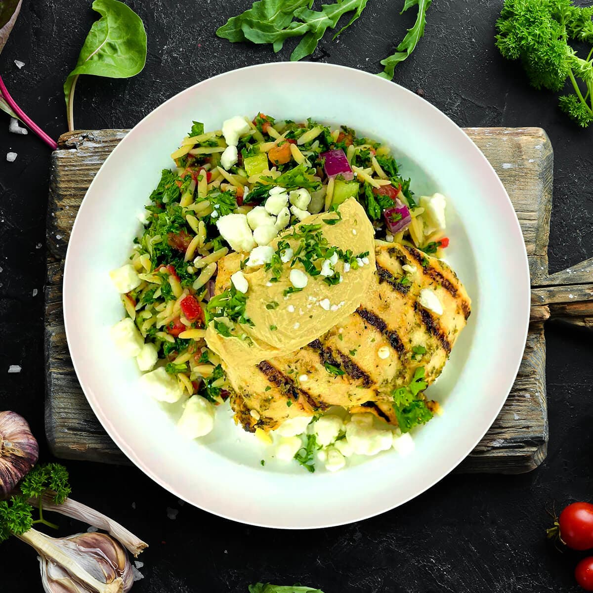 Tabbouleh Chicken with Orzo