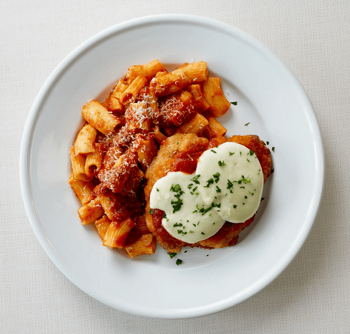 Chicken Parmigiana & Rigatoni