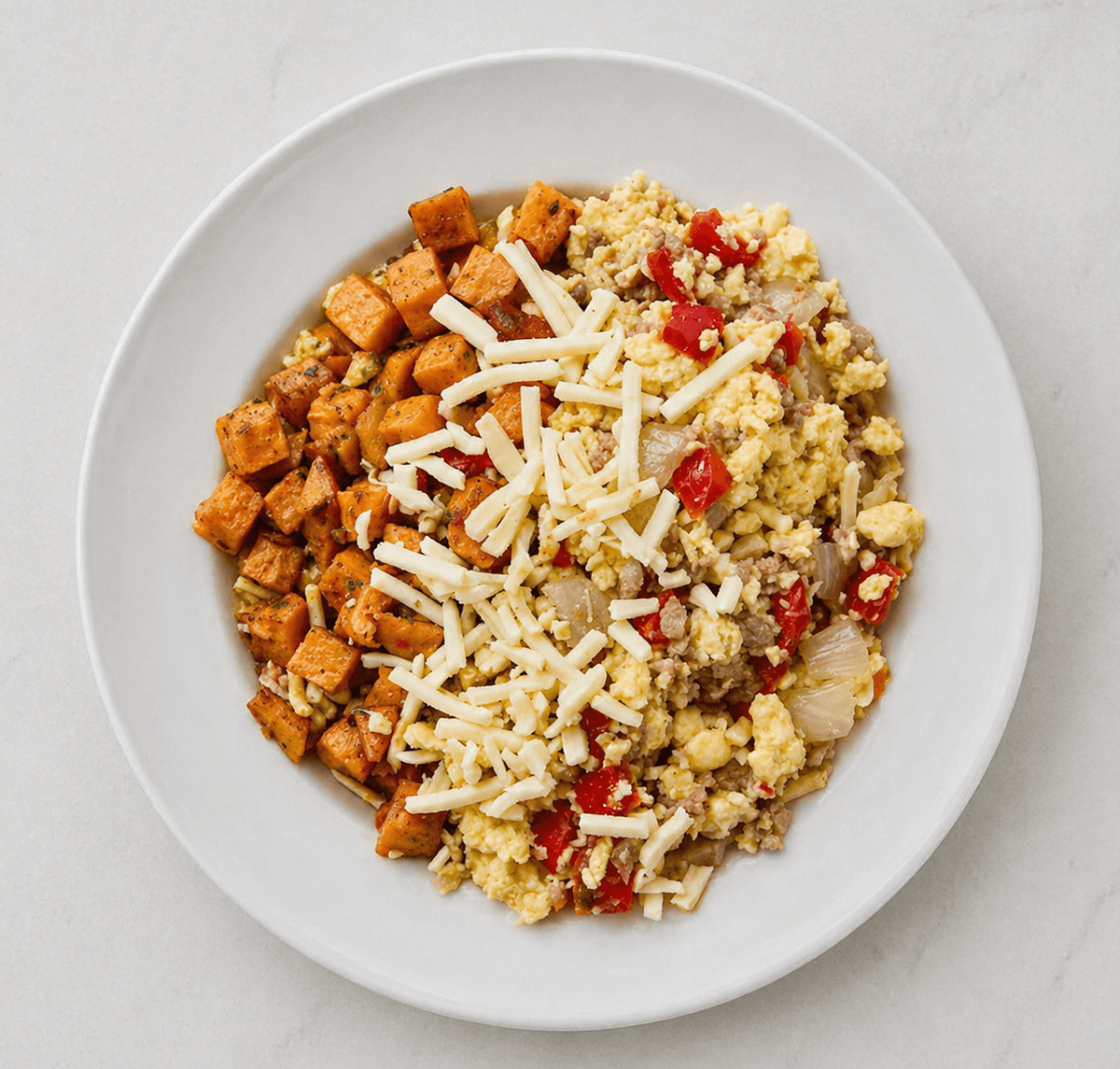 Chicken Bacon Scramble with Potato Hash